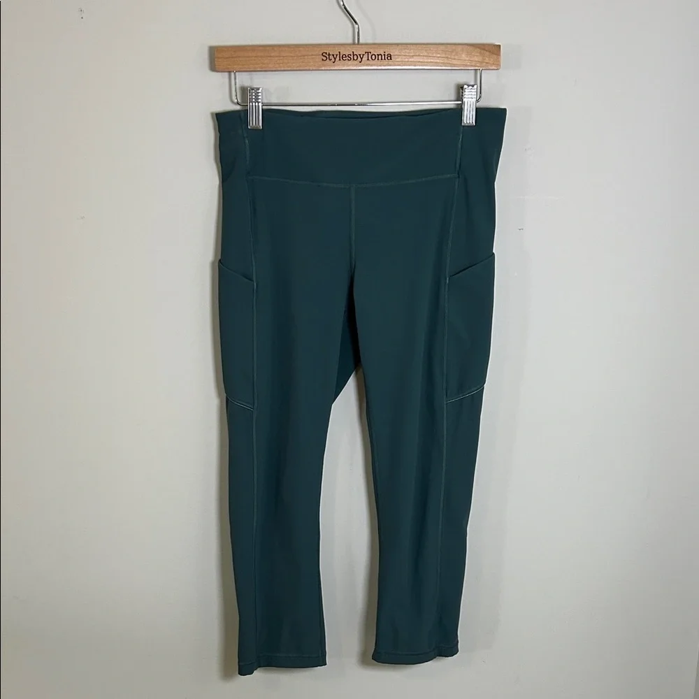 Lululemon Speed Up Crop 21 inch Luxtreme Green Teal Shadow Sz 8